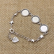 Bransoletka personalizowana 3 zdjęcia 12mm srebrna