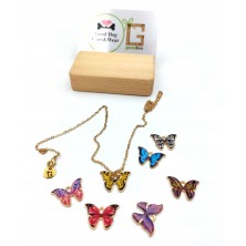 Naszyjnik Motylek z karnecikiem