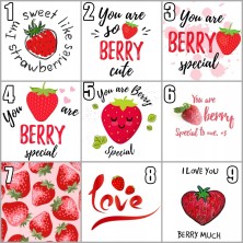 Naszyjnik Truskawka z karnecikiem