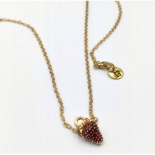 Naszyjnik Truskawka z karnecikiem