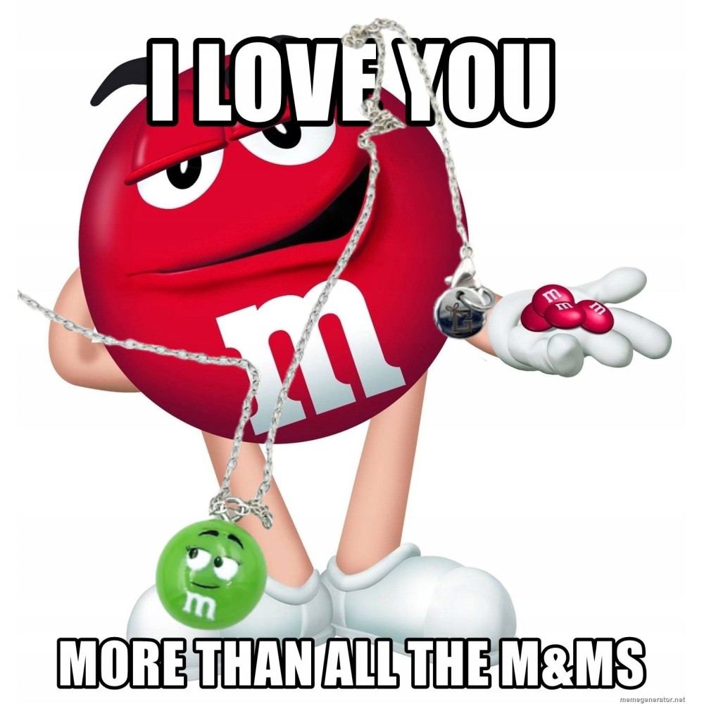 Naszyjnik M&M's z karnecikiem