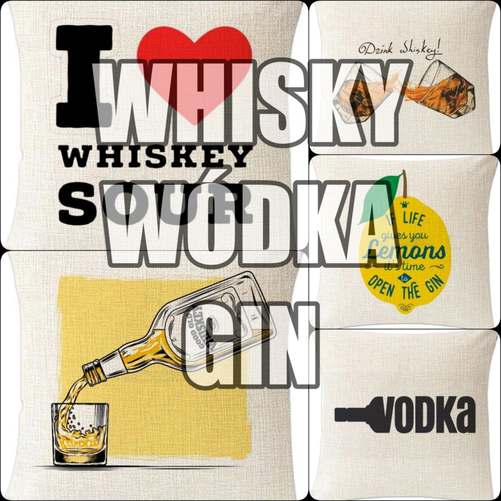 Poszewka na poduszkę Whisky/Gin/Wódka/Alkohol