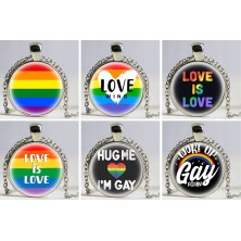 Naszyjnik 30mm PRIDE MONTH srebrny/złoty