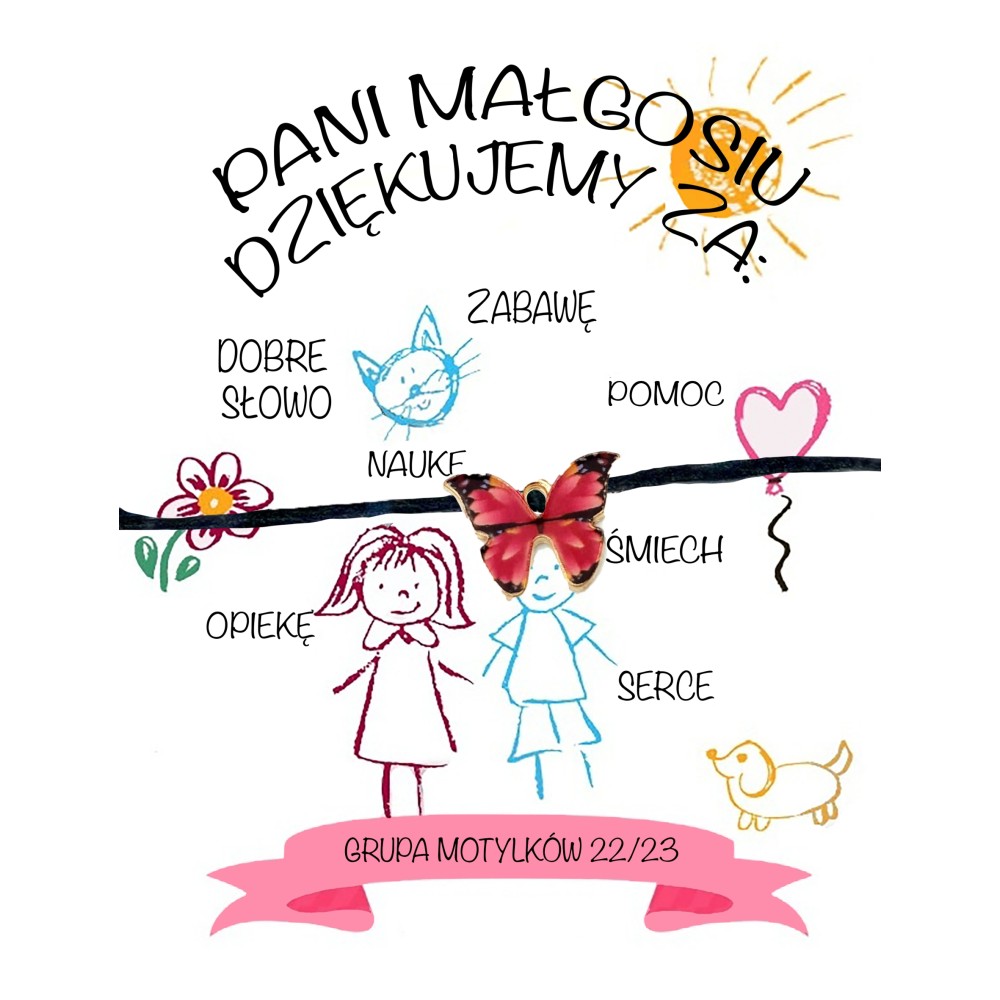 Bransoletka z karnecikiem prezentowym Motylek 2