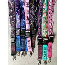 Smycz na szyję do telefonu z haftem